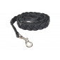 D1 Hundeleine aus Leder schwarz 150 cm VlaMiTex
