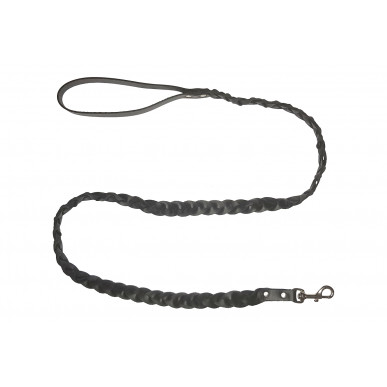 D1 Hundeleine aus Leder schwarz 200 cm VlaMiTex