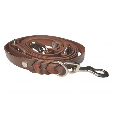 Correa para perro de cuero ajustable marrón VlaMiTex D2