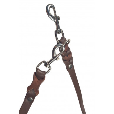 D2 Adjustable Leather Dog Leash Brown VlaMiTex