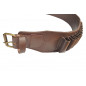 J46 Patronengürtel Echt-Leder Braun 12 kal Taille 85-110 cm VlaMiTex