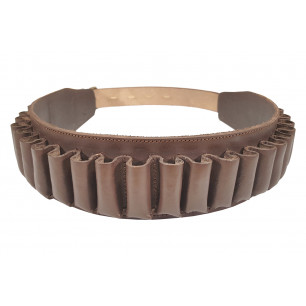 J46 Cinto de Cartuchos Couro Autêntico Marrom 12 cal Tamanho 85-110 cm VlaMiTex