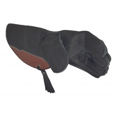 J52 Guanto da falconeria in pelle nera VlaMiTex