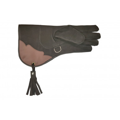 J52 Gant de fauconnier en cuir noir VlaMiTex