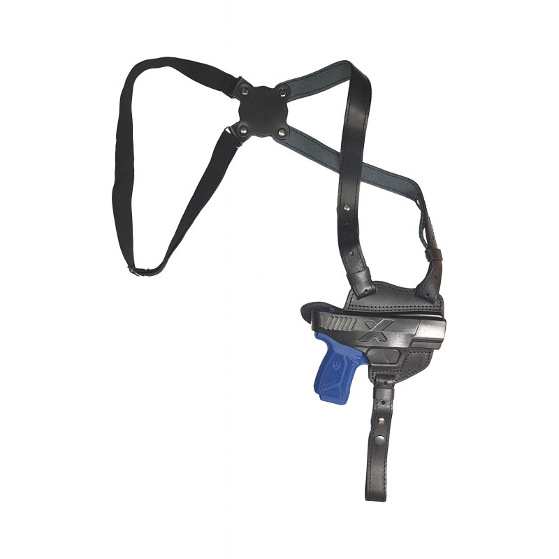S6 Fondina in Pelle per Spalla per Ruger MAX 9 nero VlaMiTex