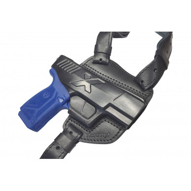 S6 चमड़े का कंधे का होल्स्टर Ruger MAX 9 के लिए काला VlaMiTex