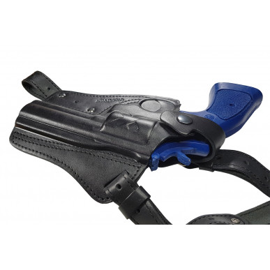 SR4 Kožené ramenní pouzdro pro Smith and Wesson 586 4 palce černé VlaMiTex