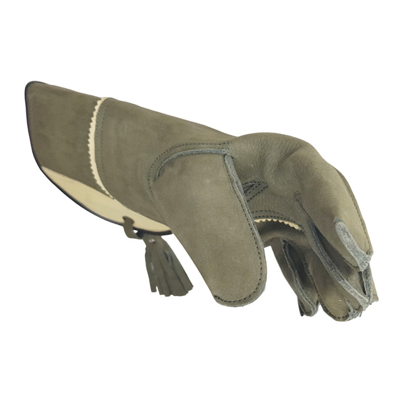 J53 Guanto da falconeria in pelle verde VlaMiTex