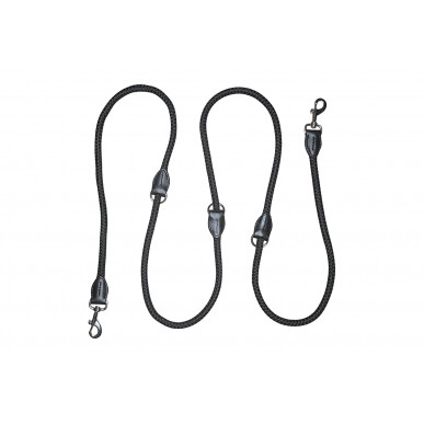 Produktbeschreibung: VlaMiTex D3 Verstellbare Freihandleine aus Nylon 200–350 cm – Schwarz