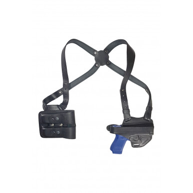 S1M2 Coldre de Ombro de Couro para Glock 19 com Porta-Carregador Duplo