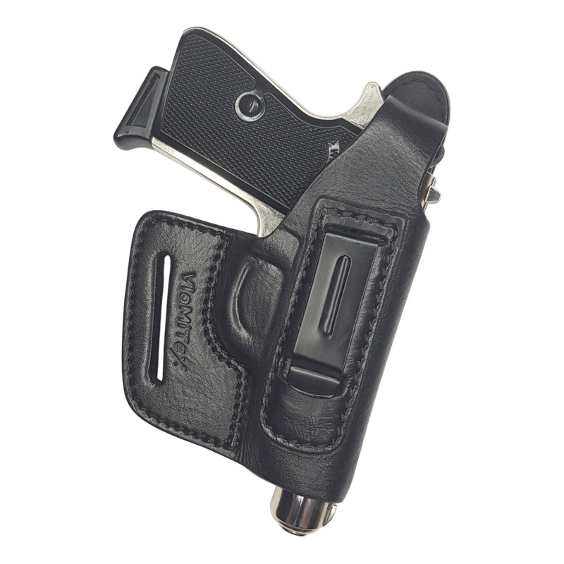 OWB / IWB 5-5 Leather Holster for Walther PP Manurhin Black VlaMiTex