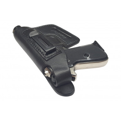 OWB / IWB 5-5 nahkakotelo Walther PP Manurhin musta VlaMiTex