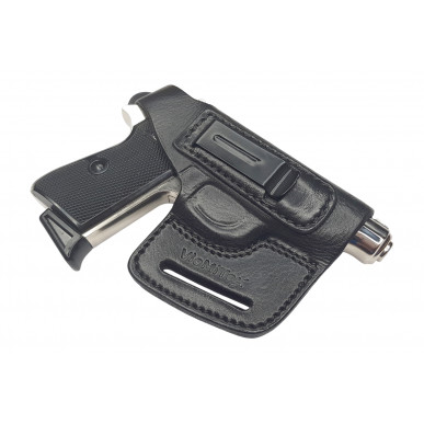 OWB / IWB 5-5 حافظة جلدية لـ Walther PP Manurhin أسود VlaMiTex