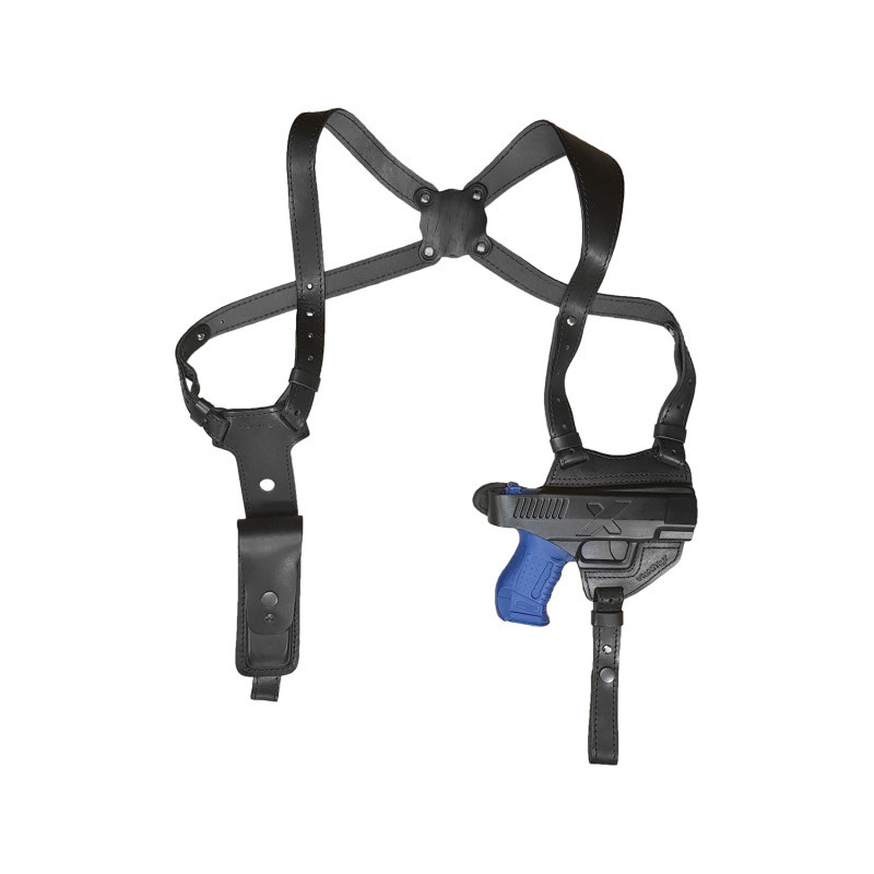 S19 Leder Schulterholster für Heckler und Koch USP compakt HK P10 Schwarz VlaMiTex