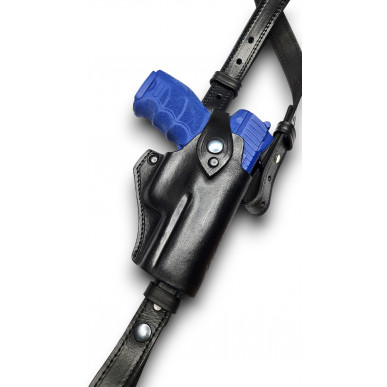 SD 5 Coldre de Ombro de Couro para HK P30 com Red Dot (Mira de Ponto Vermelho) preto VlaMiTex