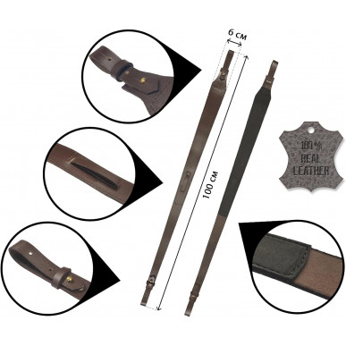 J47 Leather Rifle Sling Brown VlaMiTex