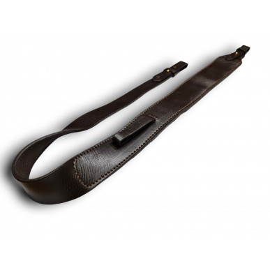 J47 Gewehrriemen aus Leder Braun – Rutschfest mit Ergonomischer Daumenschlaufe