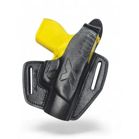 Holster en cuir pour Walther P22Q OWB – Droitier avec bouton-pression