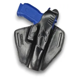 Leather Holster for CZ SP-01 Shadow 1 OWB – Right-Handed with Snap Button