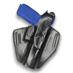 Holster en cuir pour CZ P-09 OWB – Droitier avec bouton-pression