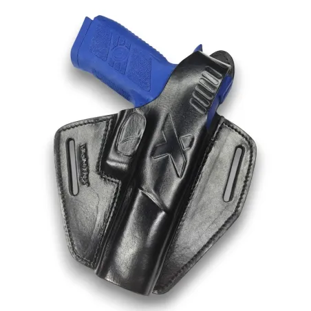 Leder Holster für CZ P-09 OWB – Rechtshänder mit Druckknopf