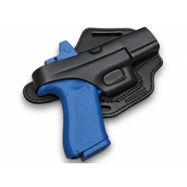 B45 Cross-Draw OWB Leder Holster für Glock 23 inkl. MOS Optic-Ready mit Red Dot