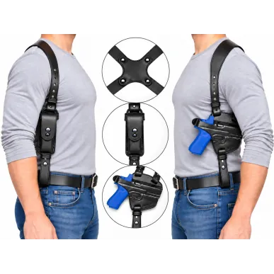S1 Leather Shoulder Holster for Glock 17 / 22 / 31 with Red Dot