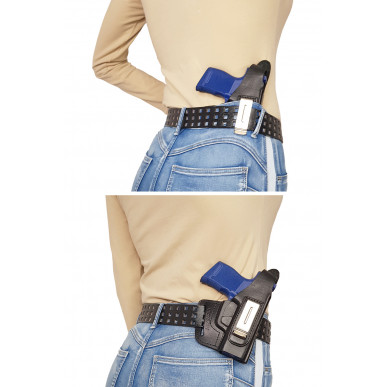 OWB / IWB 3-3 Кожен кобур за Sig Sauer P365 черен VlaMiTex