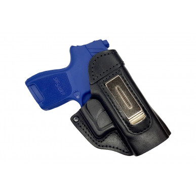 IWB 5 Leather Holster for Sig Sauer P250 Sub Compact Black VlaMiTex