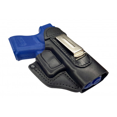 IWB 5 Coldre de Couro para Glock 26 27 28 29 30 33 36 39 preto VlaMiTex