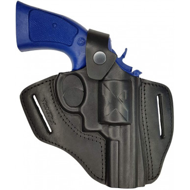 R3 Leder Revolver Holster für COLT PYTHON 2,5 Zoll Lauf schwarz VlaMiTex