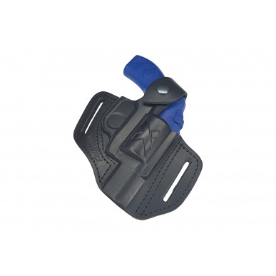 Funda de Revólver de Cuero R1 para Smith & Wesson 360 negra VlaMiTex