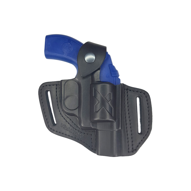 R1 Fondina in Pelle per Revolver Ruger LCR nero VlaMiTex
