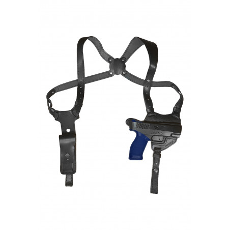 S5M2 Funda de Hombro de Cuero para Walther PDP con Cañón de 4 Pulgadas y Doble Bolsa para Cargadores