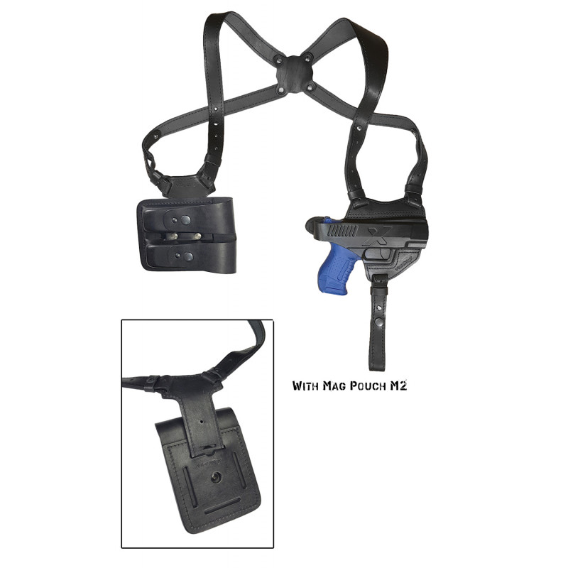 S5M2 Leather Shoulder Holster for Walther P99 with Double Magazine Pouch