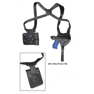 S5M2 Leder Schulterholster für Walther P99  mit Doppel Magazintasche