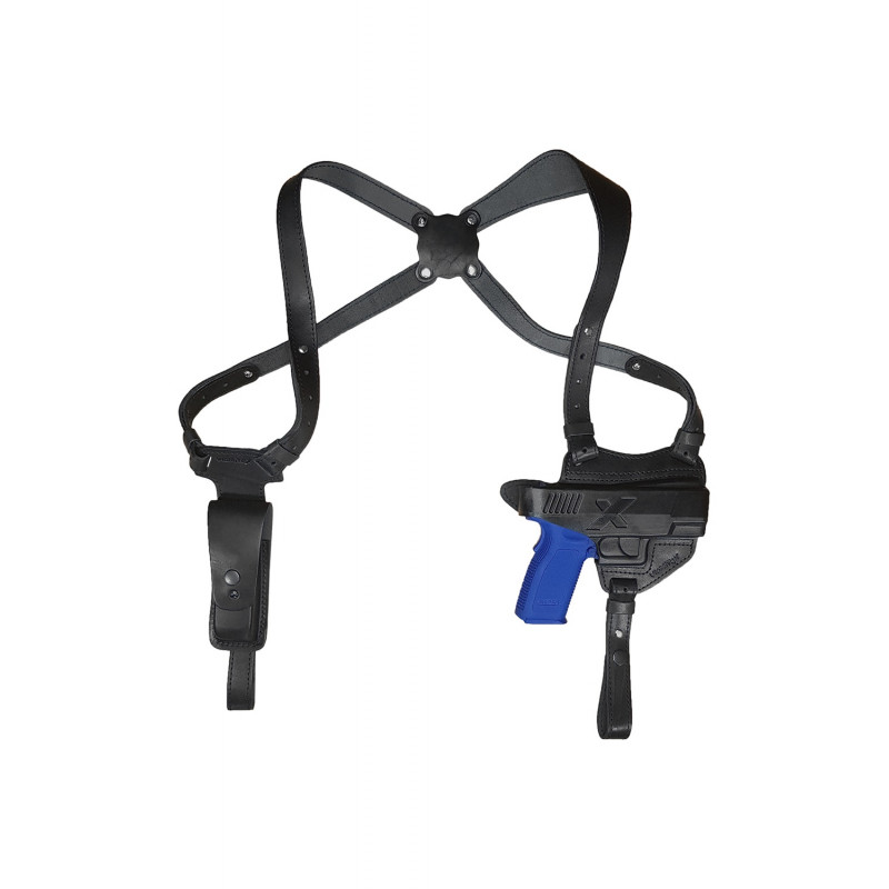 S17 Coldre de Ombro de Couro para Springfield XD Preto VlaMiTex