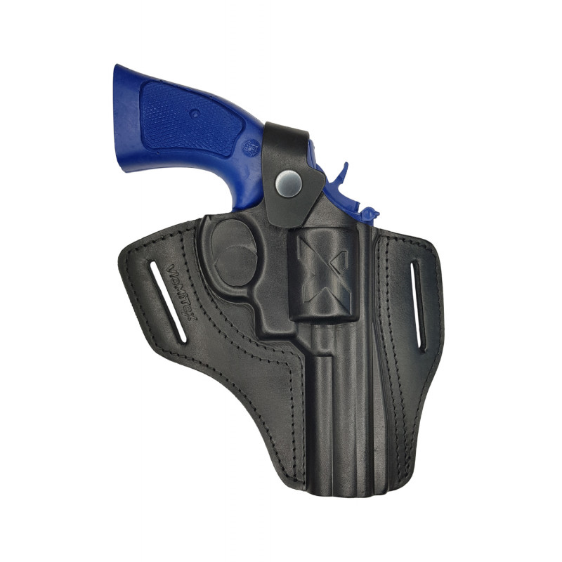 R4 kožené puzdro na revolver pre TAURUS 66 4 palce čierne VlaMiTex