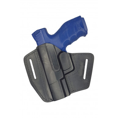 U5 kožené rychloupínací pouzdro pro Heckler a Koch SFP9 HK VP9 černé VlaMiTex