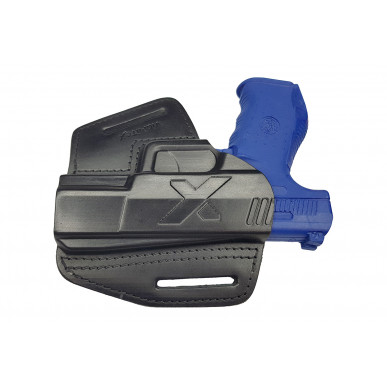 U5 kožené rýchlovytiahnuteľné puzdro pre Smith & Wesson SW99 čierne VlaMiTex