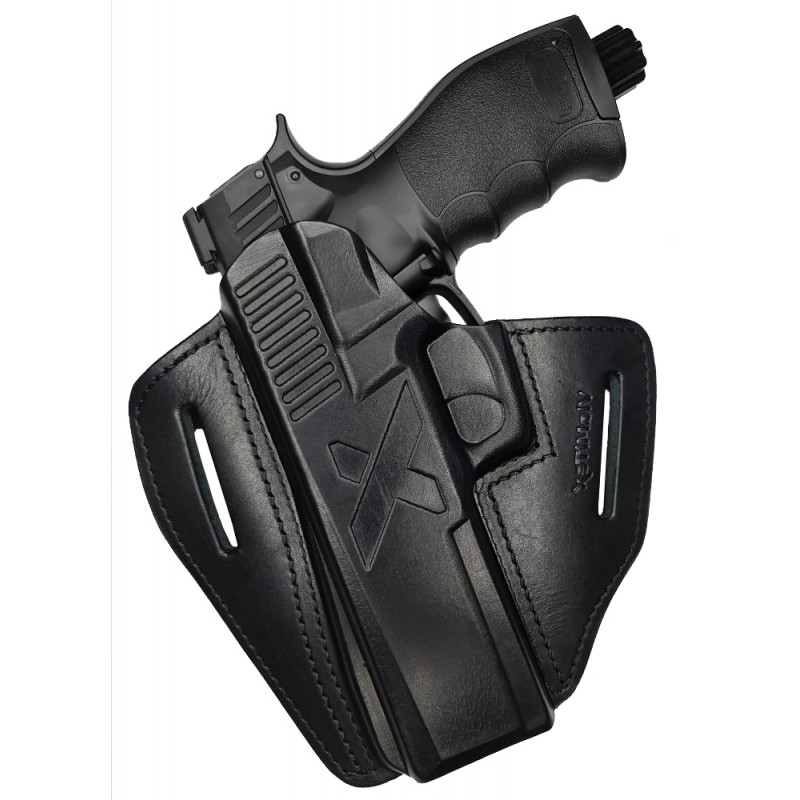 U25Li Leder Schnellziehholster für Umarex T4E HDP 50 Linkshänder schwarz VlaMiTex