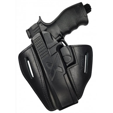 U25Li Holster en cuir à dégainement rapide pour Umarex T4E HDP 50 gaucher noir VlaMiTex