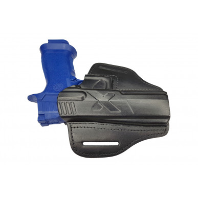 Funda de extracción rápida de cuero U25Li para zurdos Sig Sauer LDC 2 negra VlaMiTex