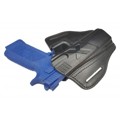 U25Li Leather Quick Draw Holster for CZ P-09 Left-Handed Black VlaMiTex