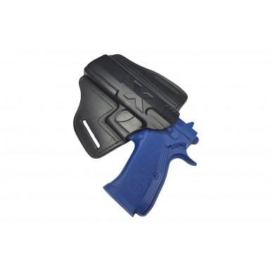 U25Li Fondina in Pelle per Estrazione Rapida per CZ 97B Mancini Nero VlaMiTex