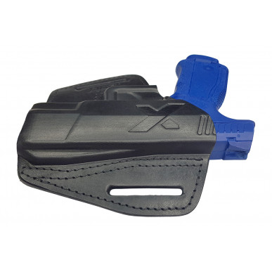 Funda de Cuero U16 para Steyr S-A2, Funda de Desenfunde Rápido Negra VlaMiTex