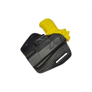 Funda de Cuero U16 para Arex Rex Zero, Funda de Desenfunde Rápido Negra VlaMiTex