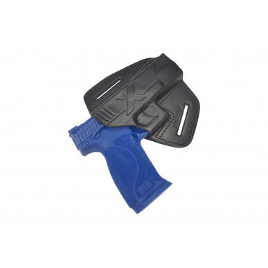 U9 kožené pouzdro pro Smith & Wesson MP40 rychloupínací pouzdro černé VlaMiTex