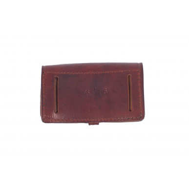 J1 Étui à cartouches en cuir véritable marron calibre 12 VlaMiTex