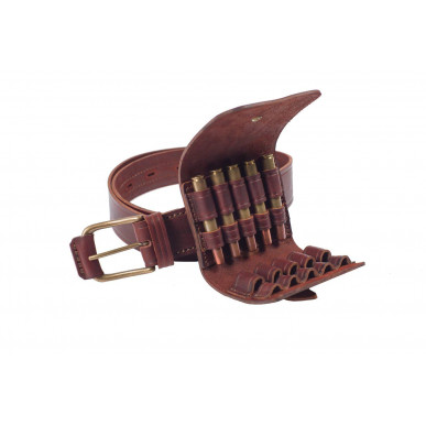 J4 Étui à Cartouches Cuir Véritable Marron .223 REM cal VlaMiTex